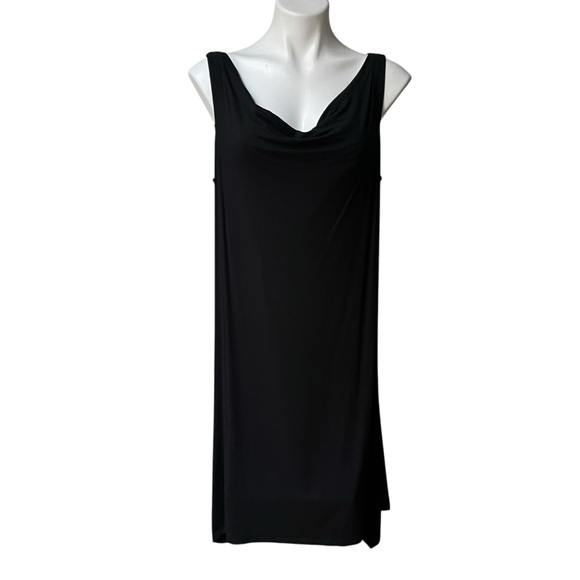 Eileen Fisher Cowl Neck Handkerchief Hem Sleeveless Jersey Dress, Petite Lg - Picture 3 of 14